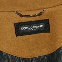 Dolce & Gabbana Brown Wool Blend Felt Double Breasted Peacoat XL