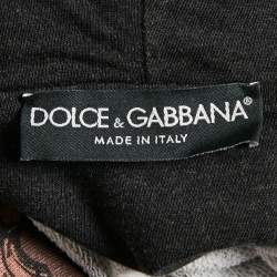 Pre Owned Dolce & Gabbana Wine Pink Printed Cotton Hoodie XL