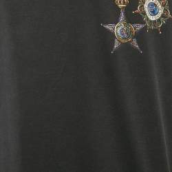 مملوكة مسبقًا قميص دولتشي أند غابانا أسود رقبة مستديرة قطن مطبوع مقاس إكسترا إكسترا إكسترا لارج