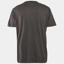 مملوكة مسبقًا قميص دولتشي أند غابانا أسود رقبة مستديرة قطن مطبوع مقاس إكسترا إكسترا إكسترا لارج