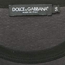 مملوكة مسبقًا قميص دولتشي أند غابانا أسود رقبة مستديرة قطن مطبوع مقاس إكسترا إكسترا إكسترا لارج