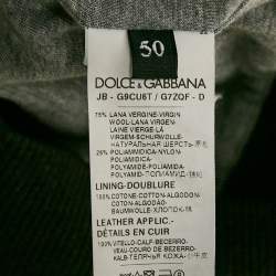 Pre Owned Dolce & Gabbana Grey Printed Wool Felt Hoodie L
