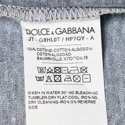 Pre Owned Dolce & Gabbana Navy Blue Medals Print Jersey T-Shirt XXXL