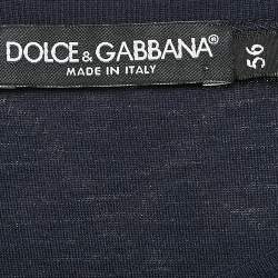 Pre Owned Dolce & Gabbana Navy Blue Medals Print Jersey T-Shirt XXXL
