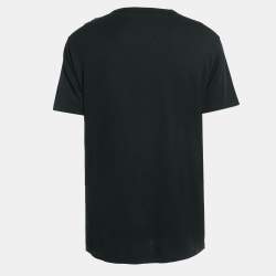 Pre Owned Dolce & Gabbana Black DG Embroidered Jersey T-Shirt XL