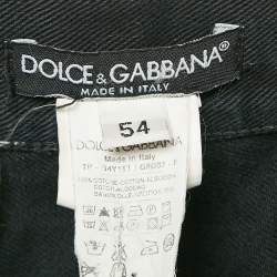Pre Owned Dolce & Gabbana Black Distressed Denim Jeans Waist 36"