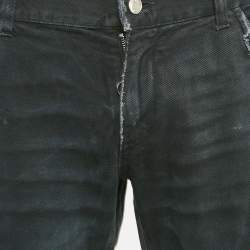 Pre Owned Dolce & Gabbana Black Distressed Denim Jeans Waist 36"