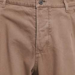 Dolce & Gabbana Brown Herringbone Cotton Pants XL