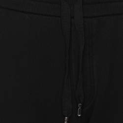 Pre Owned Dolce & Gabbana Cotton Knit DG Embroidered Drawstring Shorts XS