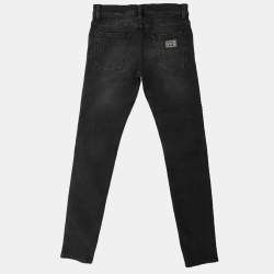 Pre Owned Dolce & Gabbana Black Cotton Ripped Skinny Jeans S