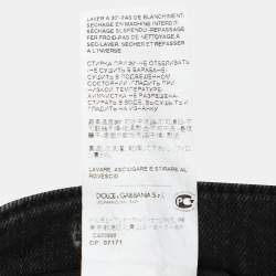 Pre Owned Dolce & Gabbana Black Cotton Ripped Skinny Jeans S