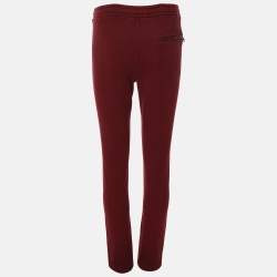 Pre Owned Dolce & Gabbana Burgundy Cotton Drawstring Track Pants XS