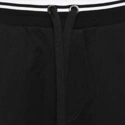 Pre Owned Dolce & Gabbana Black Cotton Heart Embroidered  Drawstring Shorts S
