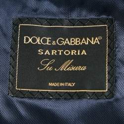 Dolce & Gabbana Navy Blue Stripe Wool Sartoria Tailored Pants Suit XXS