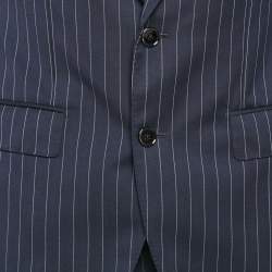 Dolce & Gabbana Navy Blue Stripe Wool Sartoria Tailored Pants Suit XXS