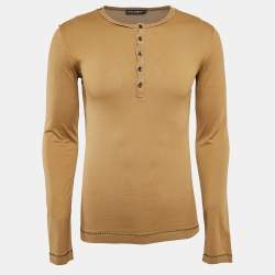 Pre Owned Dolce & Gabbana Brown Jersey Long Sleeve T-Shirt XS