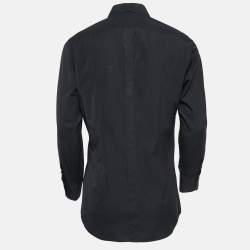 Pre Owned Dolce & Gabbana Gold Navy Blue Cotton Long Sleeve Shirt L