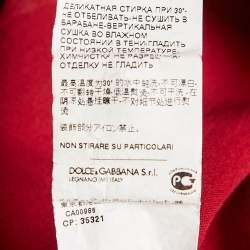 Pre Owned Dolce & Gabbana Dark Red Logo Print Cotton T-Shirt S