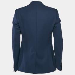 Pre Owned Dolce & Gabbana Navy Blue Gabardine Wool Tailored Martini Blazer L