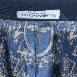 Pre Owned Dolce & Gabbana Navy Blue Gabardine Wool Tailored Martini Blazer L