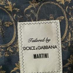 Pre Owned Dolce & Gabbana Navy Blue Gabardine Wool Tailored Martini Blazer L