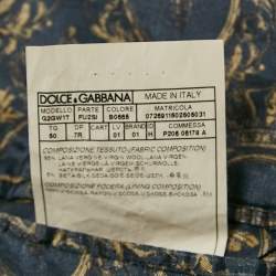 Pre Owned Dolce & Gabbana Navy Blue Gabardine Wool Tailored Martini Blazer L