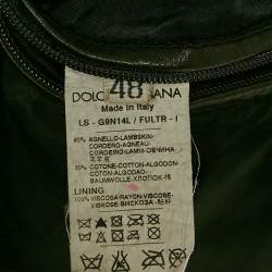 Pre Owned Dolce & Gabbana Black Leather Zip-Up Jacket M
