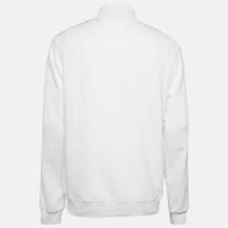 Pre Owned Dolce & Gabbana White Logo Plaque Jersey Side Strip Detail Jacket XL