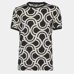 Pre Owned Dolce & Gabbana Black Printed Cotton Round Neck T-Shirt XXL