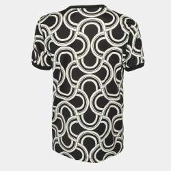 Pre Owned Dolce & Gabbana Black Printed Cotton Round Neck T-Shirt XXL