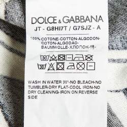 Pre Owned Dolce & Gabbana Black Printed Cotton Round Neck T-Shirt XXL