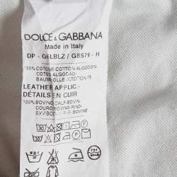 Pre Owned Dolce & Gabbana Blue Bird Applique Denim Ripped Jeans M Waist 32"
