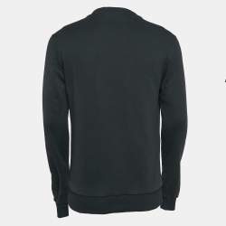 Pre Owned Dolce & Gabbana Black Cotton Logo Patch Detail Sweatshirt M
