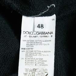 Pre Owned Dolce & Gabbana Black Cotton Logo Patch Detail Sweatshirt M