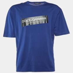 Dolce & Gabbana Navy Blue Logo Print T-Shirt XL