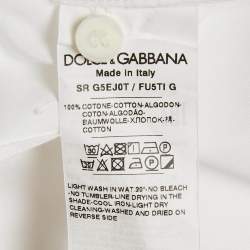 Pre Owned Dolce & Gabbana White Cotton Button Front Shirt L