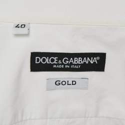 Pre Owned Dolce & Gabbana White Cotton Button Front Shirt L
