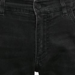 Pre Owned Dolce & Gabbana Black Paint Splashed Denim Ripped Slim Jeans L Waist 33"