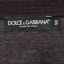 Pre Owned Dolce & Gabbana Dark Purple Queen Bee Embroidered Cotton Crew Neck T-Shirt L