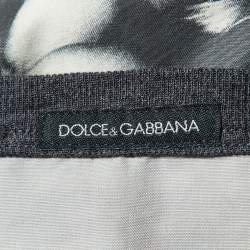 Pre Owned Dolce & Gabbana x Tom Munro Grey Eva Herzigova Print Cotton Oversized T-Shirt XS