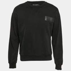 Pre Owned Dolce & Gabbana Black Cotton Knit Crew Neck Sweatshirt S