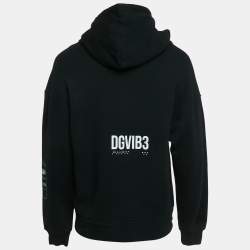 Pre Owned Dolce & Gabbana Black DGVIBE3 Print Cotton Knit Hoodie XS