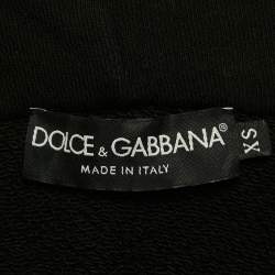 Pre Owned Dolce & Gabbana Black DGVIBE3 Print Cotton Knit Hoodie XS