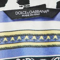 مملوكة مسبقًا Dolce & Gabbana Multicolor King of Hearts Print Silk Short Sleeve Shirt L