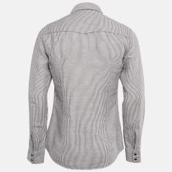 Dolce & Gabbana Grey Stripe Cotton Button Front Shirt M