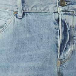 Pre Owned Dolce & Gabbana Blue Denim Distressed Slim Fit Jeans XL/Waist 36"
