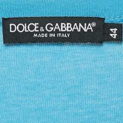 Dolce & Gabbana Blue Cotton V-Neck T-Shirt XS