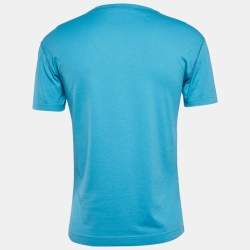 Dolce & Gabbana Blue Cotton V-Neck T-Shirt XS
