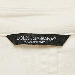 Pre Owned Dolce & Gabbana Off-White Gabardine Cotton Single Breasted Blazer XL