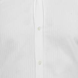 Pre Owned Dolce & Gabbana Gold White Striped Cotton Button Front Shirt S